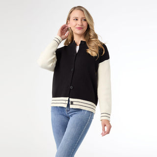 Landry Button Front Cardigan - Black