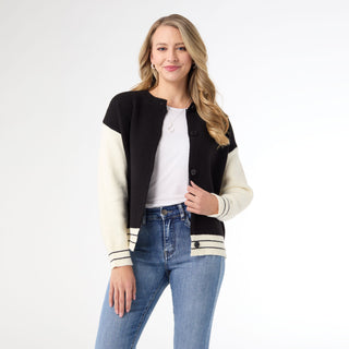 Landry Button Front Cardigan - Black