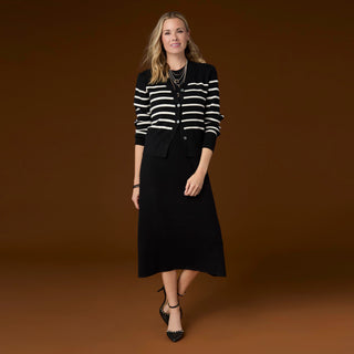 Winn Striped Cardigan - Black/White