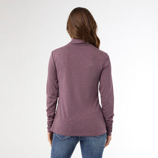 Myra Long Scrunch Sleeve Turtleneck - Eggplant Heather