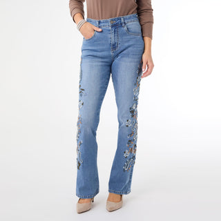 EverStretch Baby Bootcut with Side Embroidery - Medium Denim