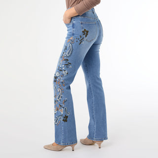 EverStretch Baby Bootcut with Side Embroidery - Medium Denim