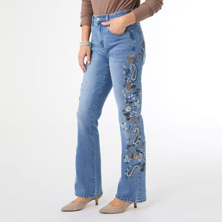 EverStretch Baby Bootcut with Side Embroidery - Medium Denim