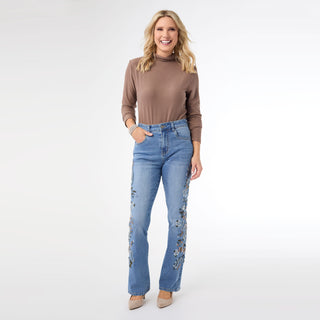 EverStretch Baby Bootcut with Side Embroidery - Medium Denim