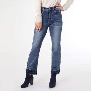 EverStretch Baby Bootcut Ankle with Contrast Bottom - Dark Denim