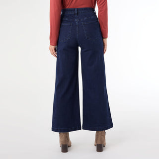 EverStretch Wide Leg Crop - Indigo Dark Denim