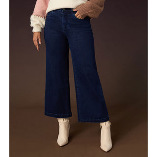 EverStretch Wide Leg Crop - Indigo Dark Denim