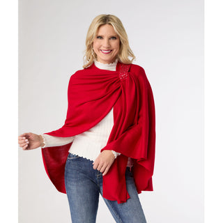 Kiara Pull Thru Wrap with Embellishment - Red