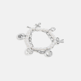 Beverly Charm Bracelet - Silver Bow