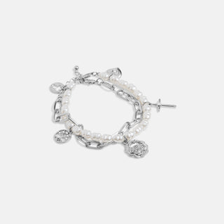 Beverly Charm Bracelet - Silver Rose