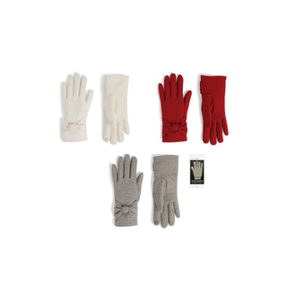 Bow Twist Wrist Touchscreen Gloves - Pack