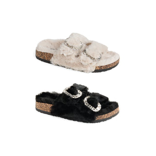 Glitz Buckle Sherpa Slipper Assortmet Pack - Pack