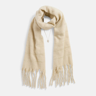 Scarf + Necklace Set - Cream