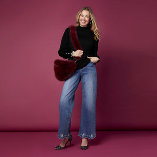 Arleigh Faux Fur Crossbody - Merlot