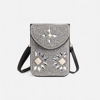 Artisan Beaded Holiday Crossbody - Silver