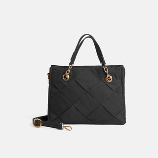 Belle Quilted Tote - Black