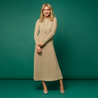 Julane Knit Dress with Belt - Camel