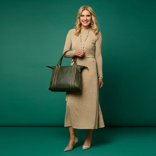 Julane Knit Dress with Belt - Camel