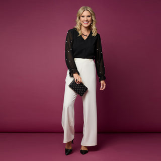 Alisah High Waist Dress Pant - Ivory