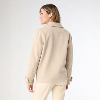 Huntleigh Double Breasted Peacoat - Taupe Heather