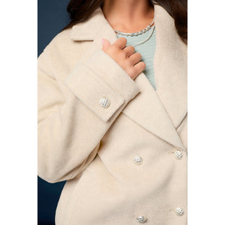 Huntleigh Double Breasted Peacoat - Taupe Heather