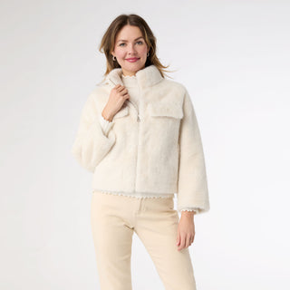 Alondra Faux Fur Jacket - Ivory