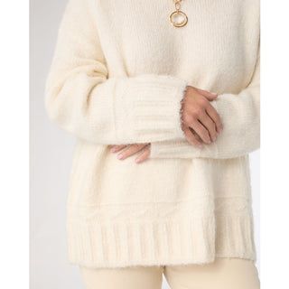 Joyce Long Sleeve Mock Neck Sweater - Winter White