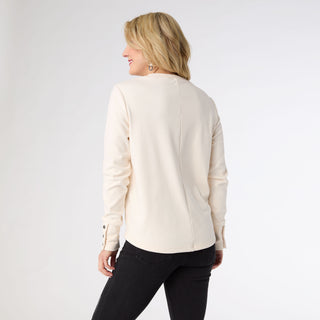 Alexis Super Soft Top with Snap Cuff - Ivory