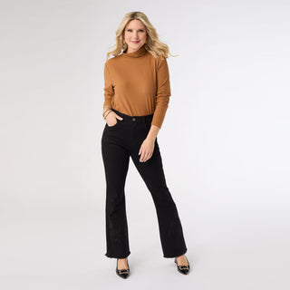 EverStretch Baby Bootcut with Bottom Embroidery - Black