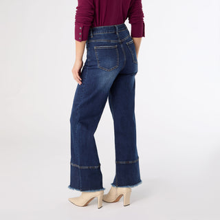 EverStretch Wide Leg with Raw Wide Hem - Indigo Dark Denim
