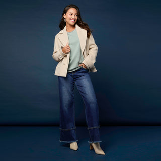 EverStretch Wide Leg with Raw Wide Hem - Indigo Dark Denim