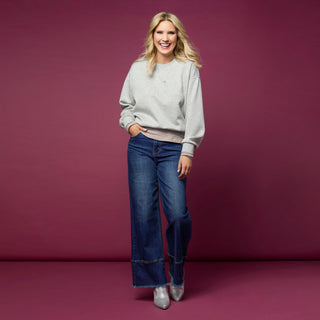 EverStretch Wide Leg with Raw Wide Hem - Indigo Dark Denim