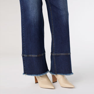 EverStretch Wide Leg with Raw Wide Hem - Indigo Dark Denim