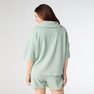 Weekend Brushed Drop Sleeve 1/4 Zip - Seafoam