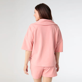 Weekend Brushed Drop Sleeve 1/4 Zip - Coral