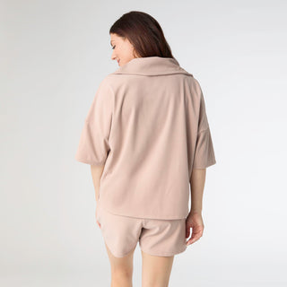 Weekend Brushed Drop Sleeve 1/4 Zip - Tan