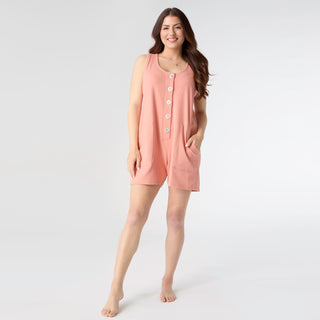 Weekend Brushed Tank Button Jumper - Coral