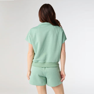 Cozymaxx Quilt Zip Top - Spearmint