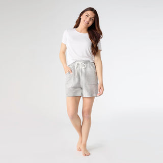Cozymaxx Quilt Shorts - Grey Stripe