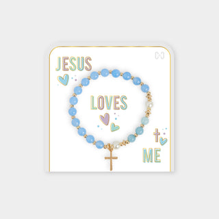 Jesus Loves Me Bracelet - Blues