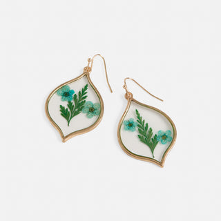 Pressed Flower Earring - Blue Bulb