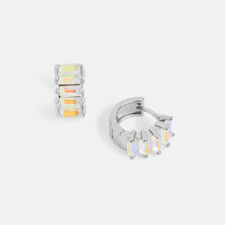Emory Huggie Earring - Clear/Silver