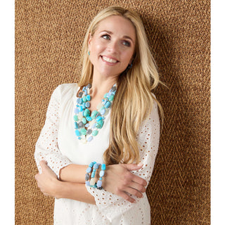 Emory Huggie Earring - Blue/Gold