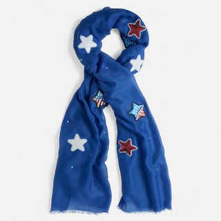 Star Patch Scarf - Blue