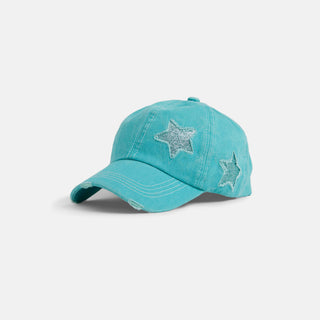 Star Ponytail Hat - Aqua