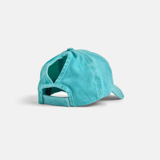 Star Ponytail Hat - Aqua