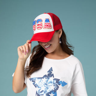 USA Trucker Hat - Red/White/Blue