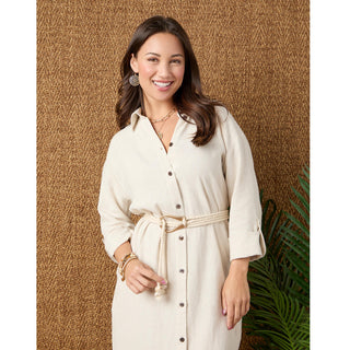 Cadence Adjustable Rope Belt - Natural