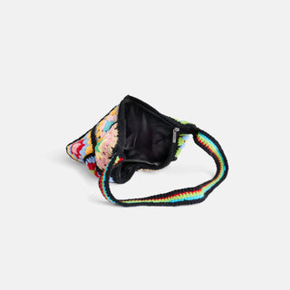 Novi Crochet Shoulder Bag - Black/Multi
