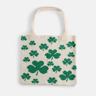 Clover Shopper Tote - Off White/Green